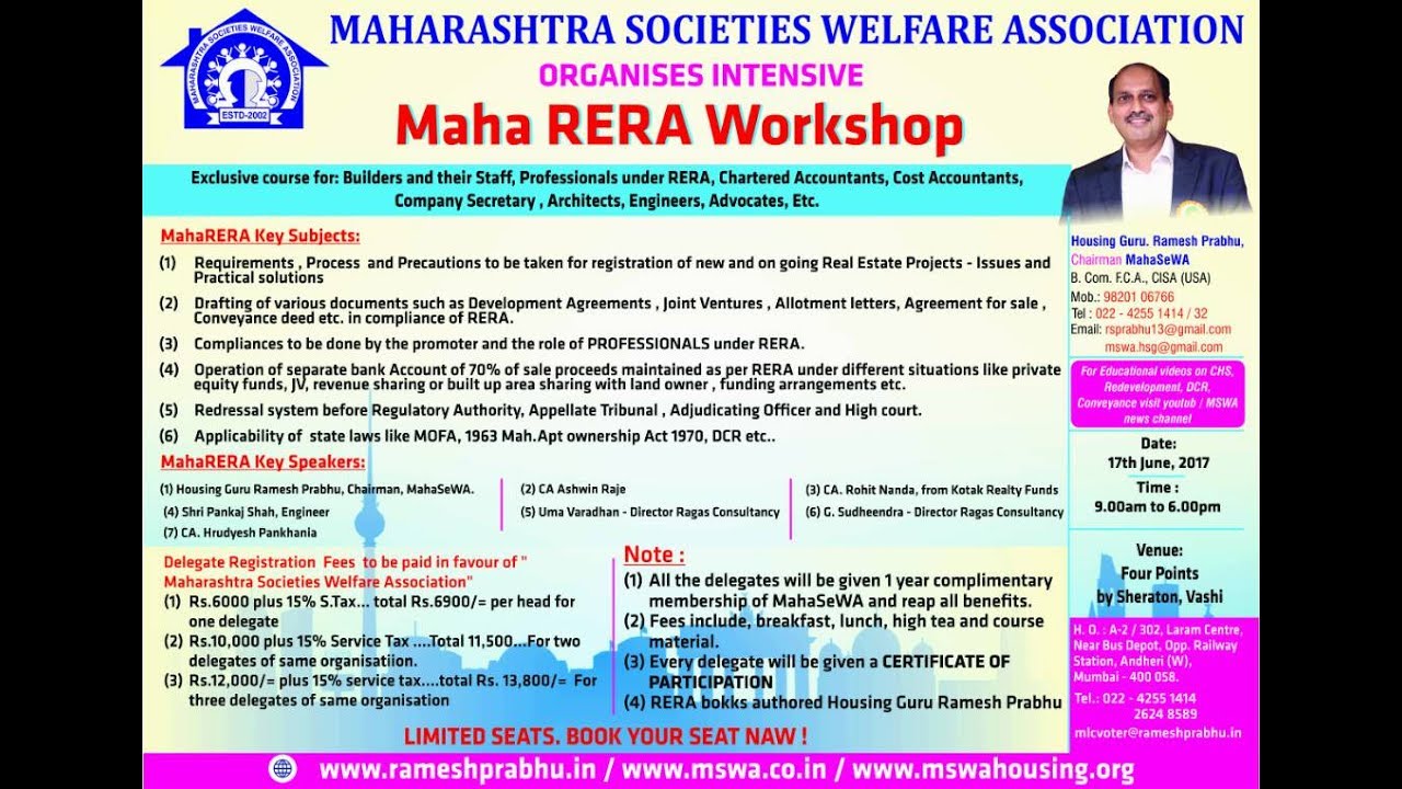 RERA Seminar, Housing Guru CA Ramesh Prabhu, Chairman - MSWA| Ragas Consultancy