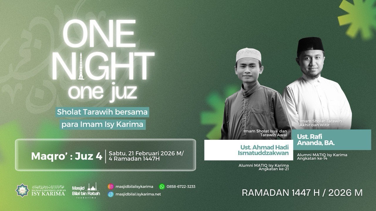 🔴Sholat Tarawih Masjid Bilal Bin Rabah - 4 RAMADAN 1447 H