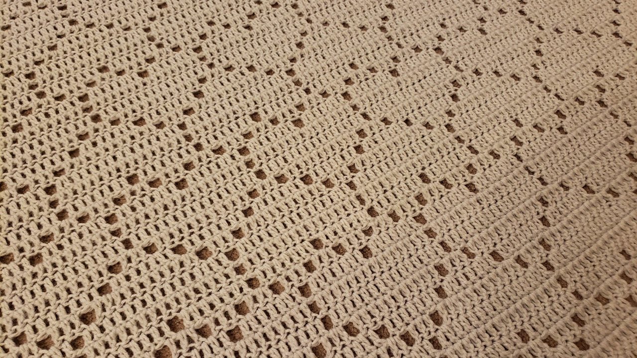 Part 3 - Tesselated Hearts Filet Blanket Crochet Tutorial!