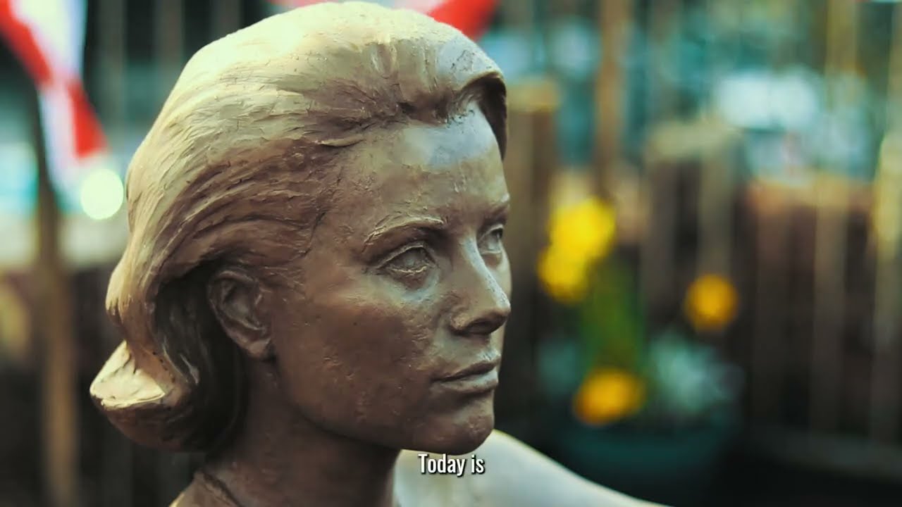 Prince Albert unveils Princess Grace statue in Newport Mayo