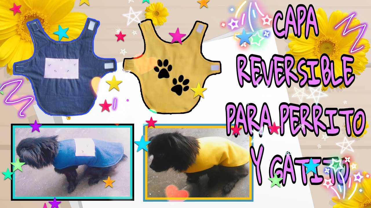 COMO HACER UNA CAPA REVERSIBLE  PARA PERRO Y GATO