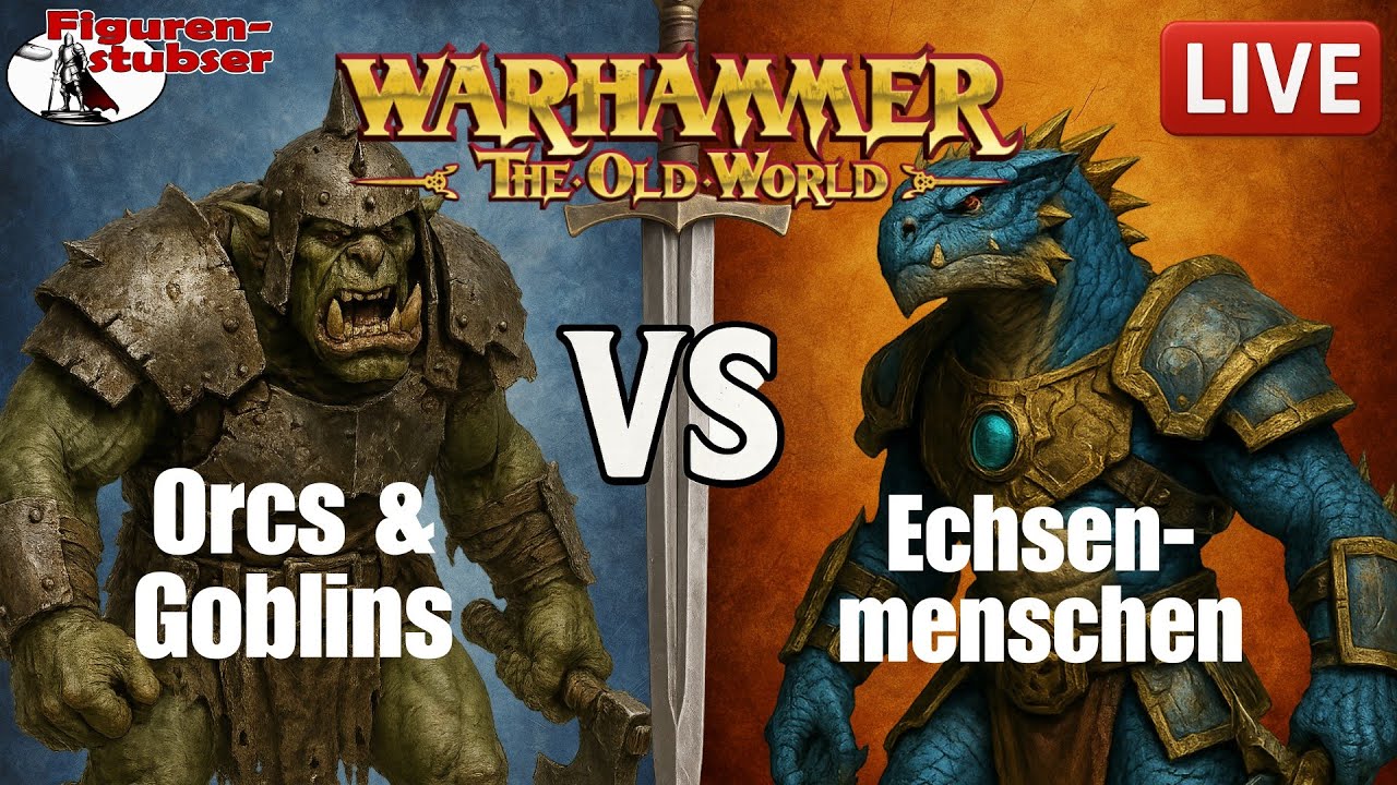 Warhammer: The Old World – 2500 Punkte Live | Echsenmenschen vs. Orks (14.12., 14 Uhr)