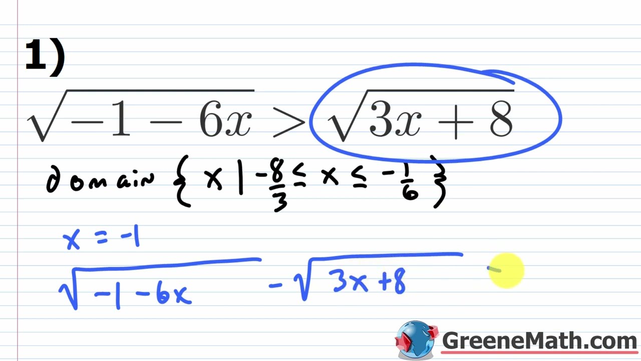 Solving Radical Inequalities Part 1 Practice Test Full Solutions