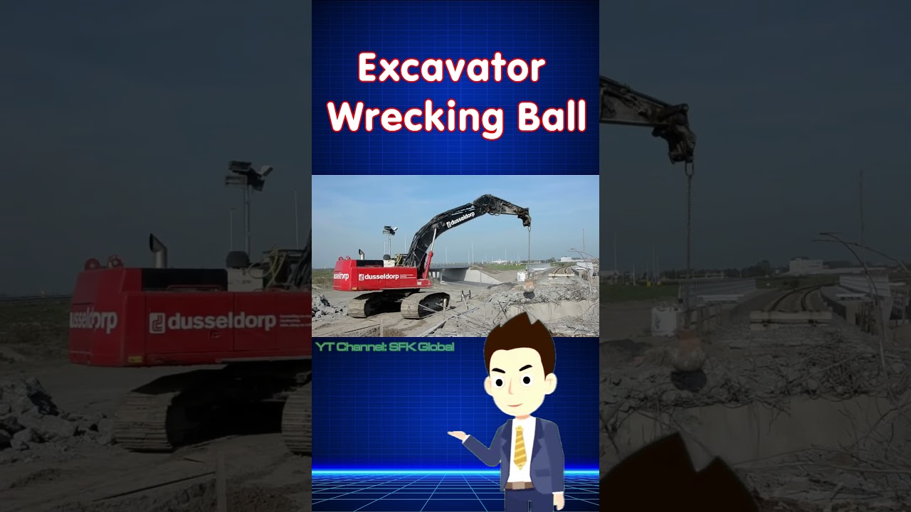 Excavator Wrecking Ball Demolition | Excavator Working #excavator #automobile #construction