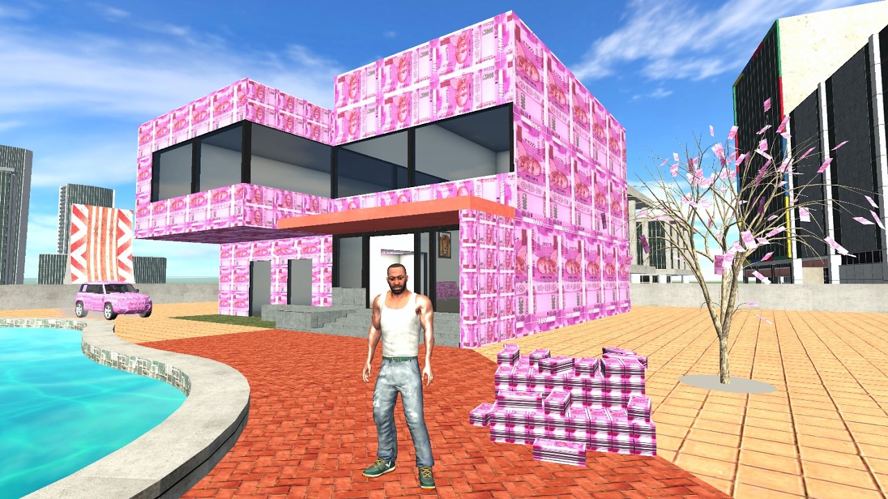 Franklin House Full Of Money in Indian Bike Driving 3D