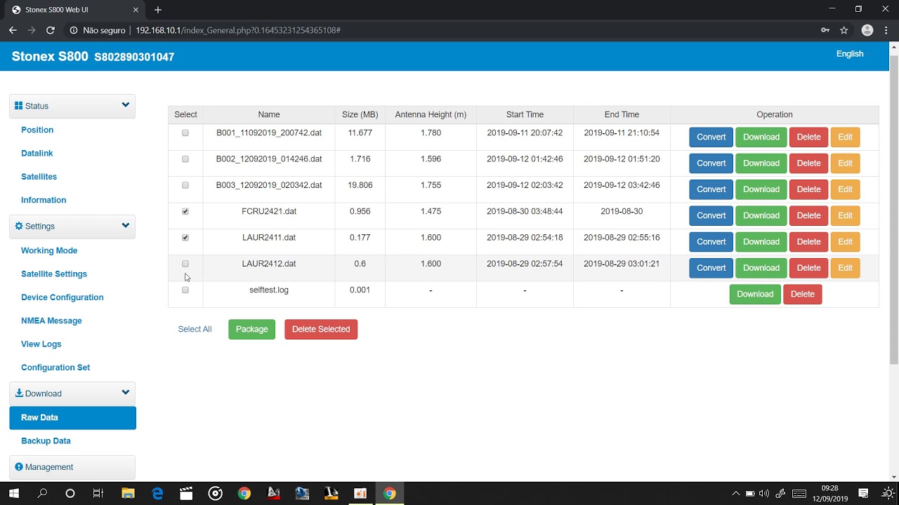 SurvCe - Acessando o WebUI e download dos Dados Brutos