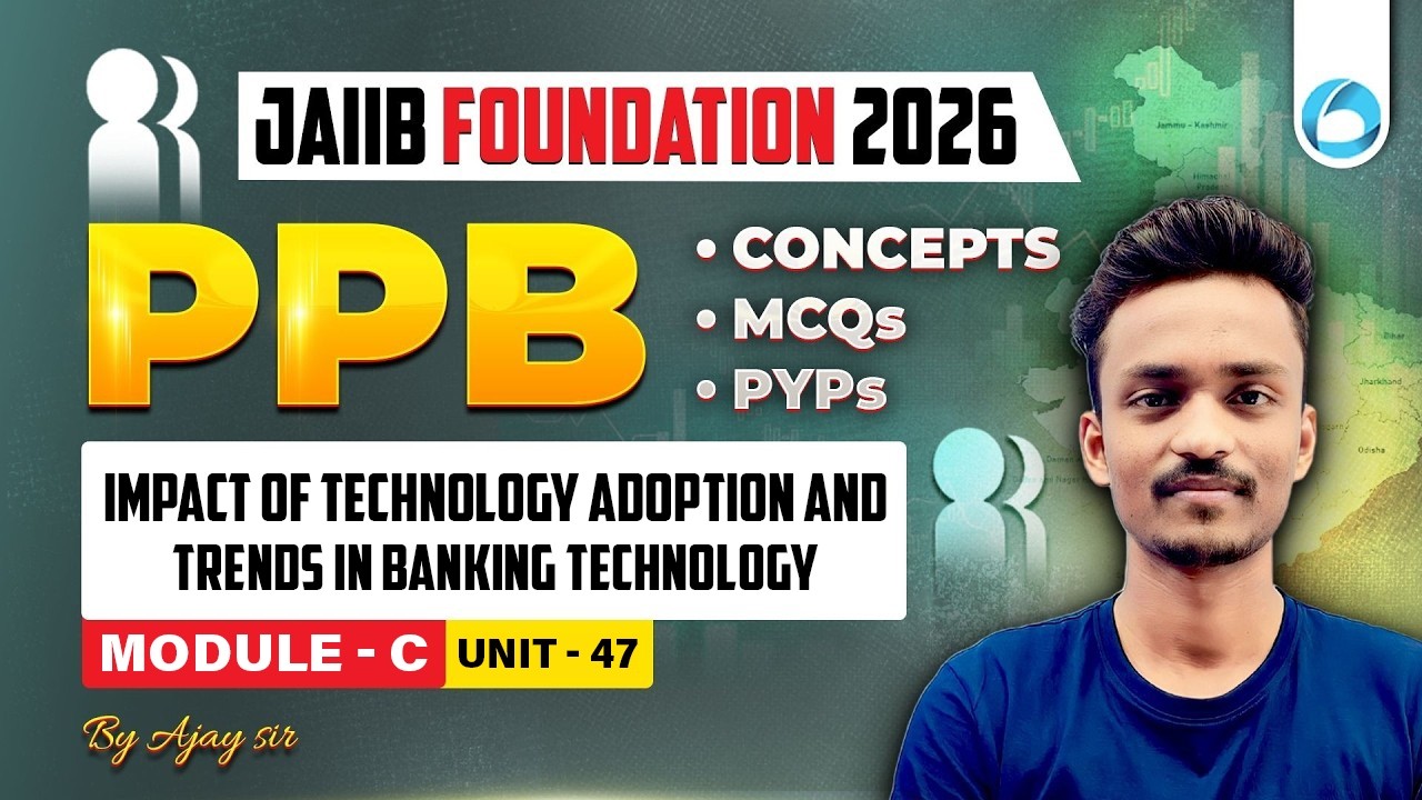 JAIIB PPB Module C Unit 47 | Impact of Technology Adoption and Trends in Banking Technology | JAIIB