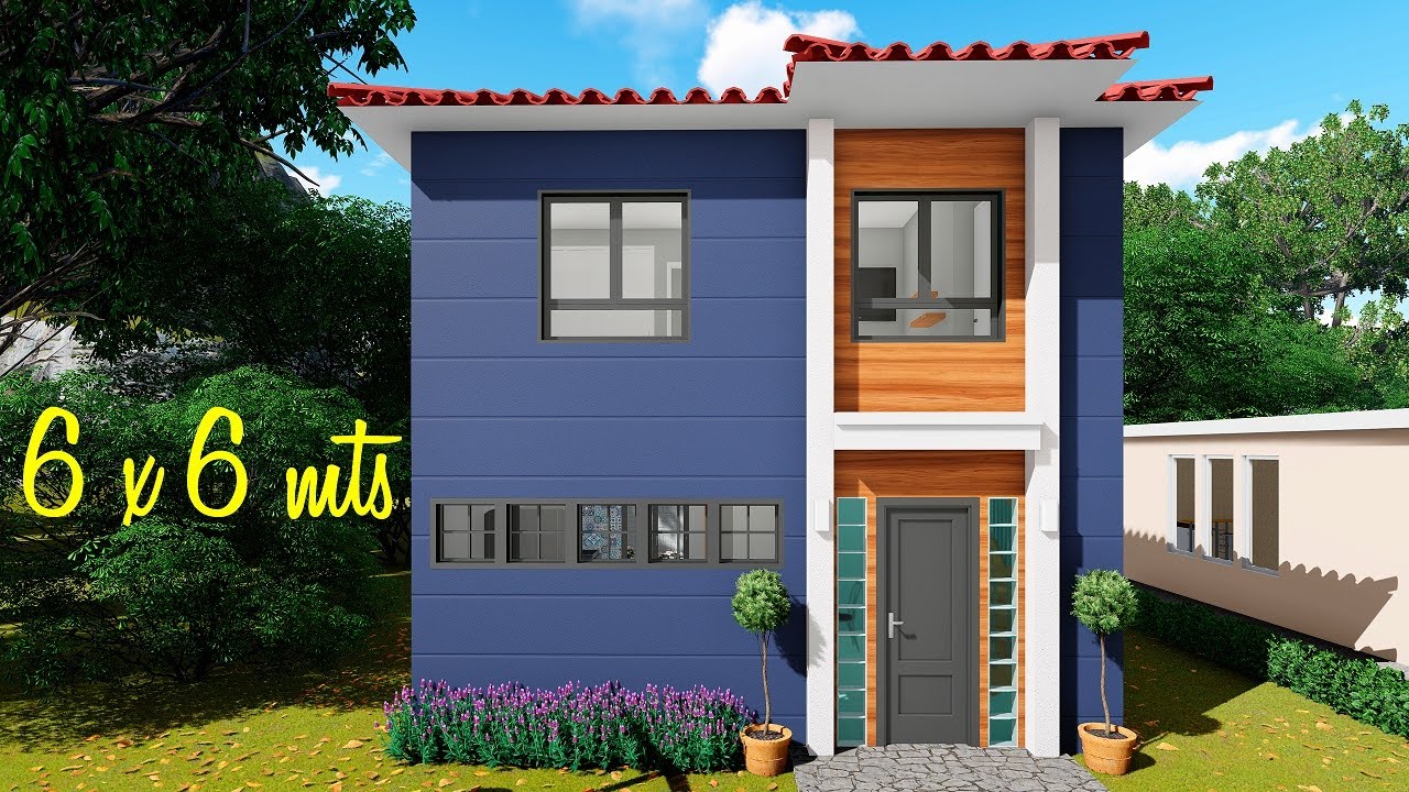 Plano de casa de 6x6 metros con 3 dormitorios