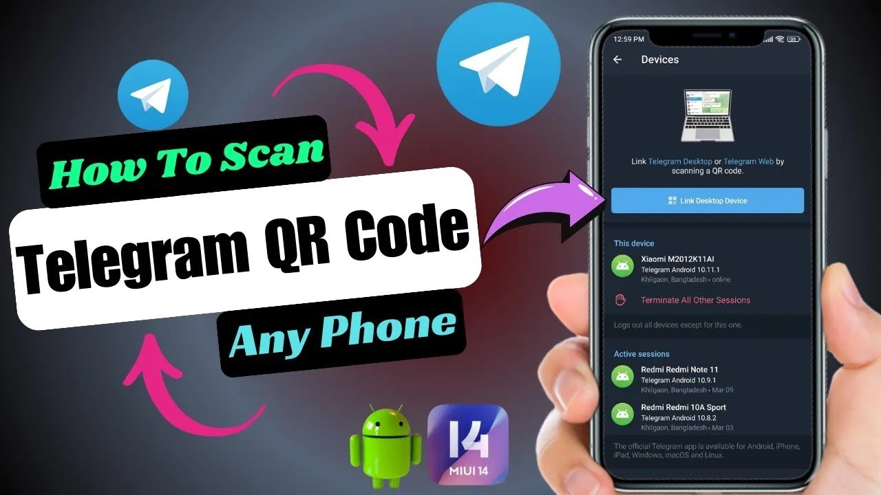Как отсканировать QR-код для входа в Telegram на Android