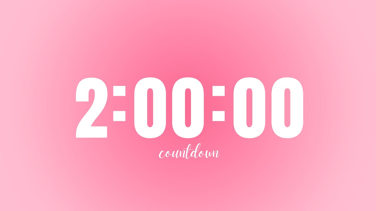 2 Hour Pastel Pink Study Timer | Soft Aesthetic | No Music Focus Timer