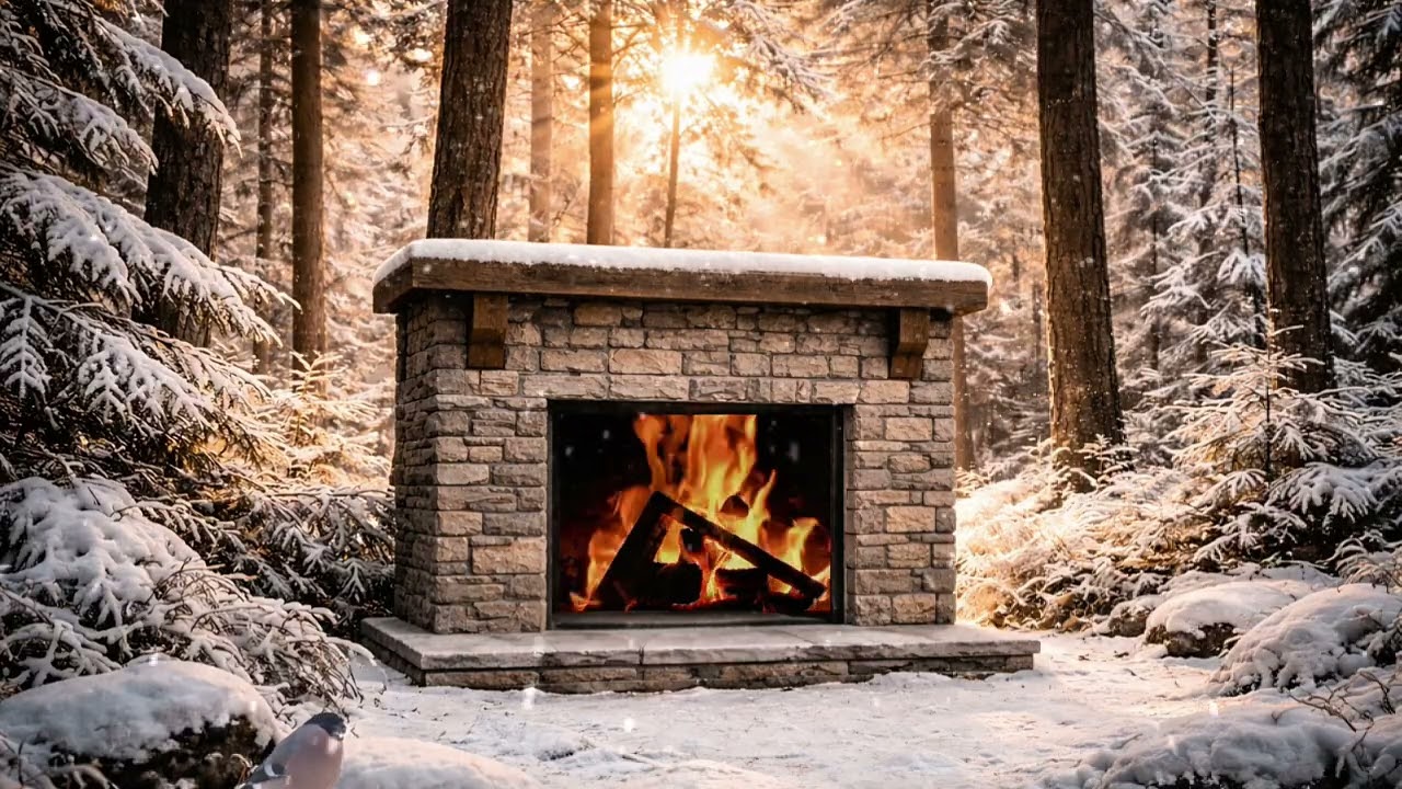 Fireplace, Fire & Snow❄️🔥 – Relaxing Sleep Music 💤 