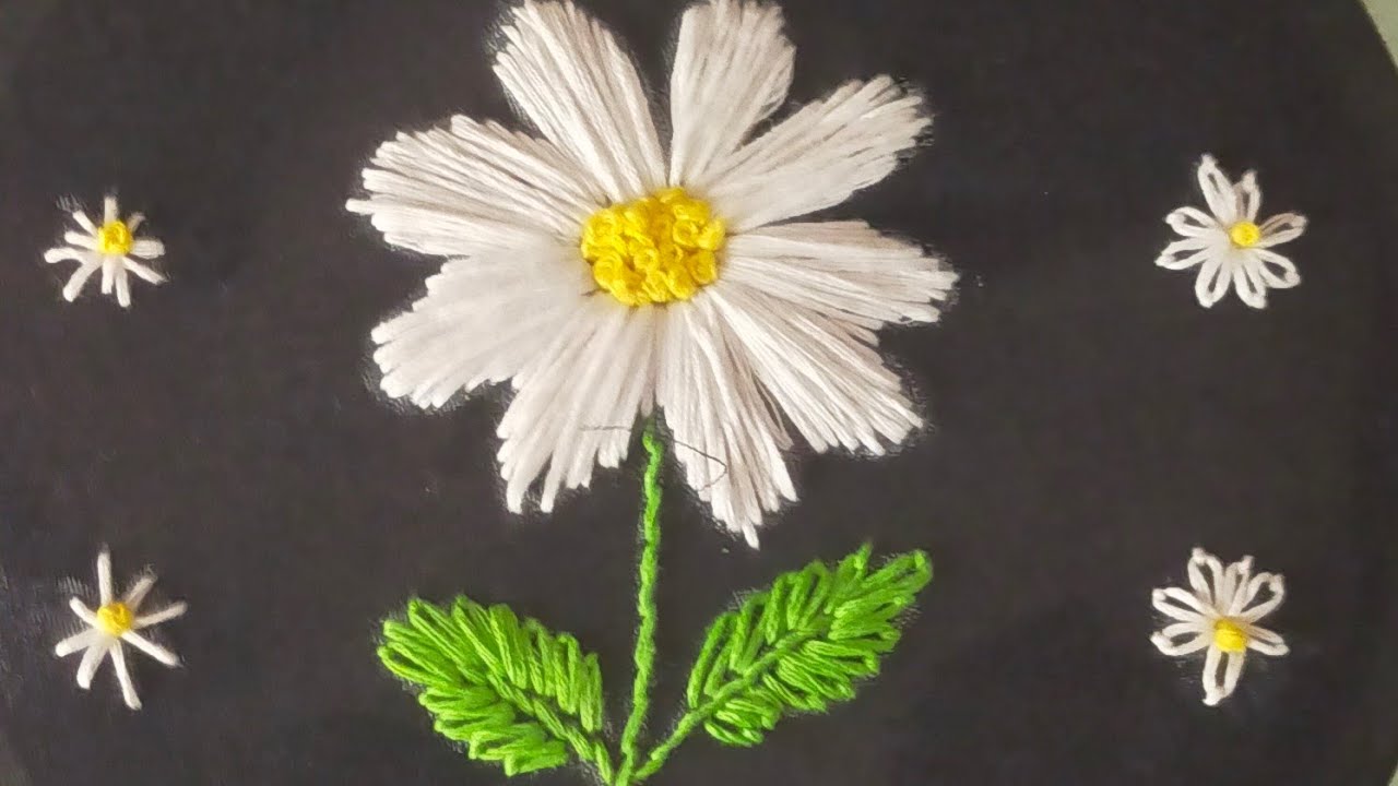 Easy Daisy Flower Hand Embroidery 🌼 | Simple Flower Embroidery Design | Live Tutorial