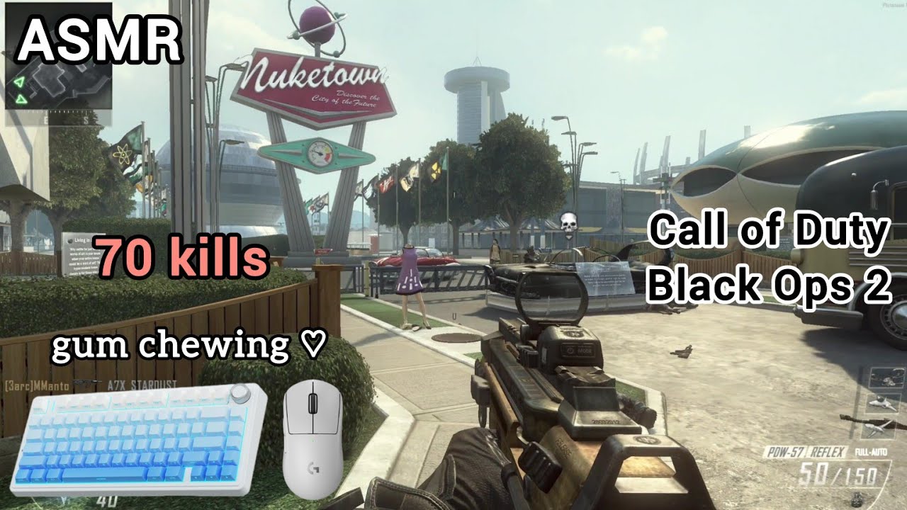 [ASMR COD Black Ops 2] relaxing gum chewing & gameplay ♡ keyboard + mouth sounds
