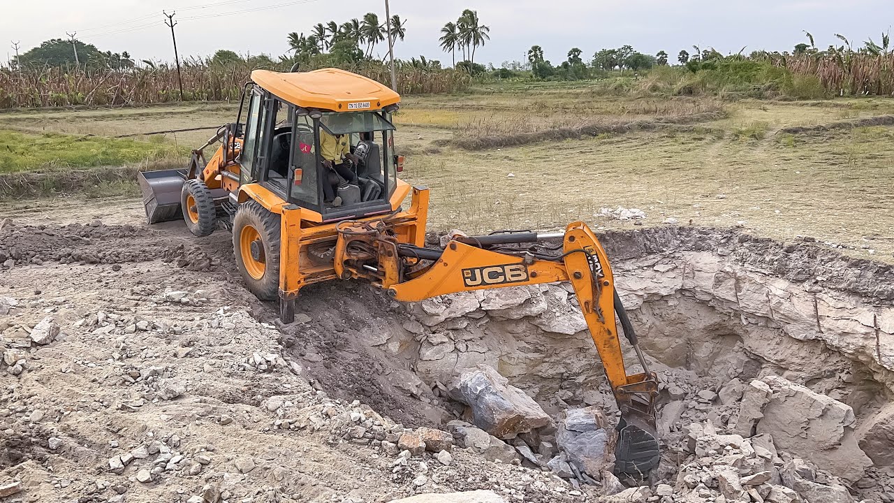 JCB 3DX 3rd Day Well Digging 14ft Stone Expels Till Night | JCB | jcb video