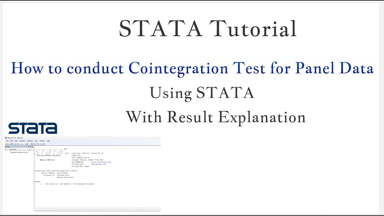 STATA Tutorial: How to conduct  Cointegration Test for panel data using STATA