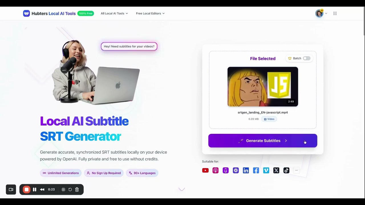 How to Generate SRT Subtitles with Local AI for Free