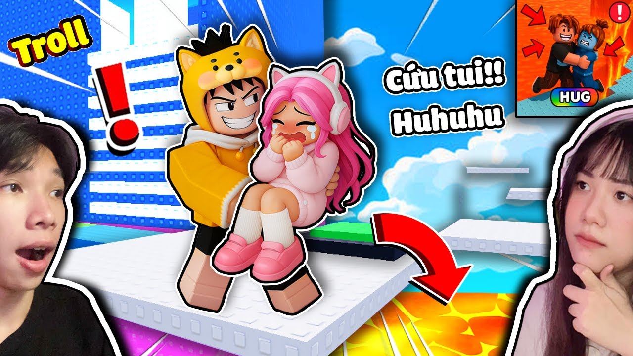 Thử Thách Leo Tháp Ôm Troll Người Yêu Bị Admin Troll 🥹 Ngáo Và Kemy Hug Rizz Tower Roblox 😍