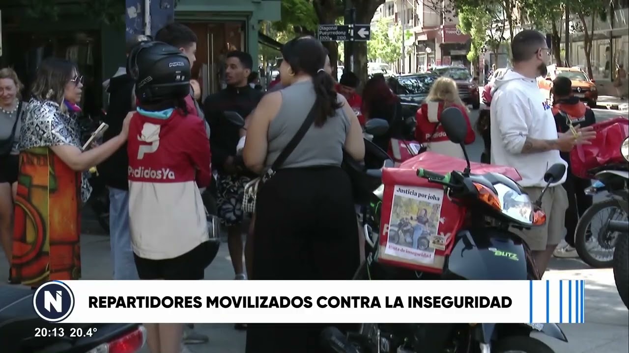 CARAVANA DE REPARTIDORES TRAS EL ROBO A JOHANA
