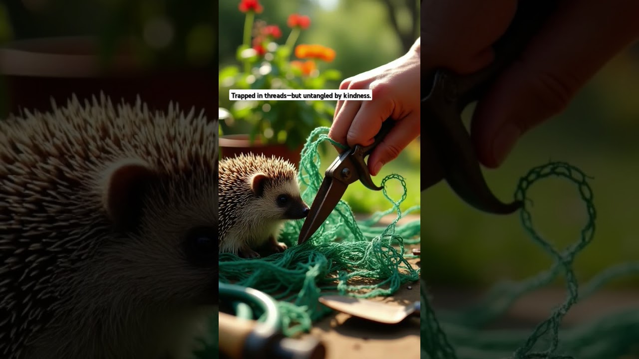Hedgehog Freed from Net Trap! #PawTales #HedgehogRescue