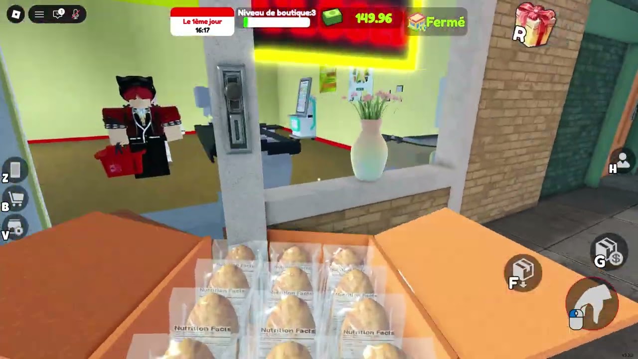 je joue a super market simulator (roblox)
