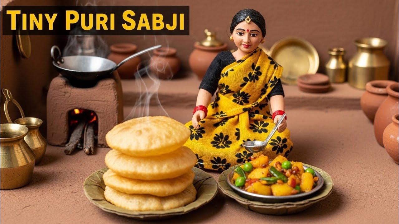 Tiny Kitchen, making puri, sabji. 