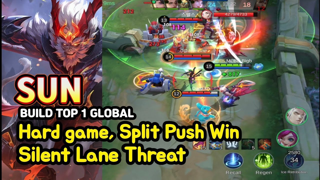 Sun (Mythical Glory): Hyper, Hard Game Split Push Win | MLBB Ranked Gameplay