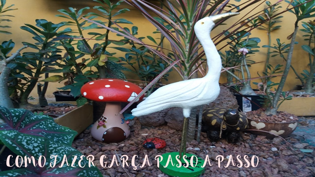 COMO FAZER GARÇA PARA DECORAR JARDINS  ( PASSO A PASSO) Heron