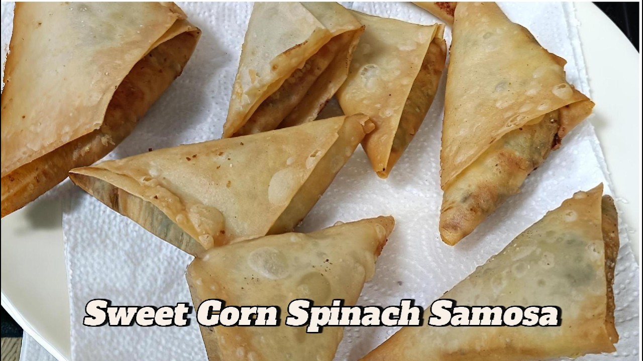 Sweet Corn Spinach Samosa Recipe!!