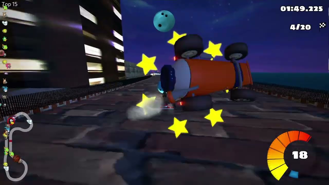 SuperTuxKart - Night Megapolis, 20 laps, expert