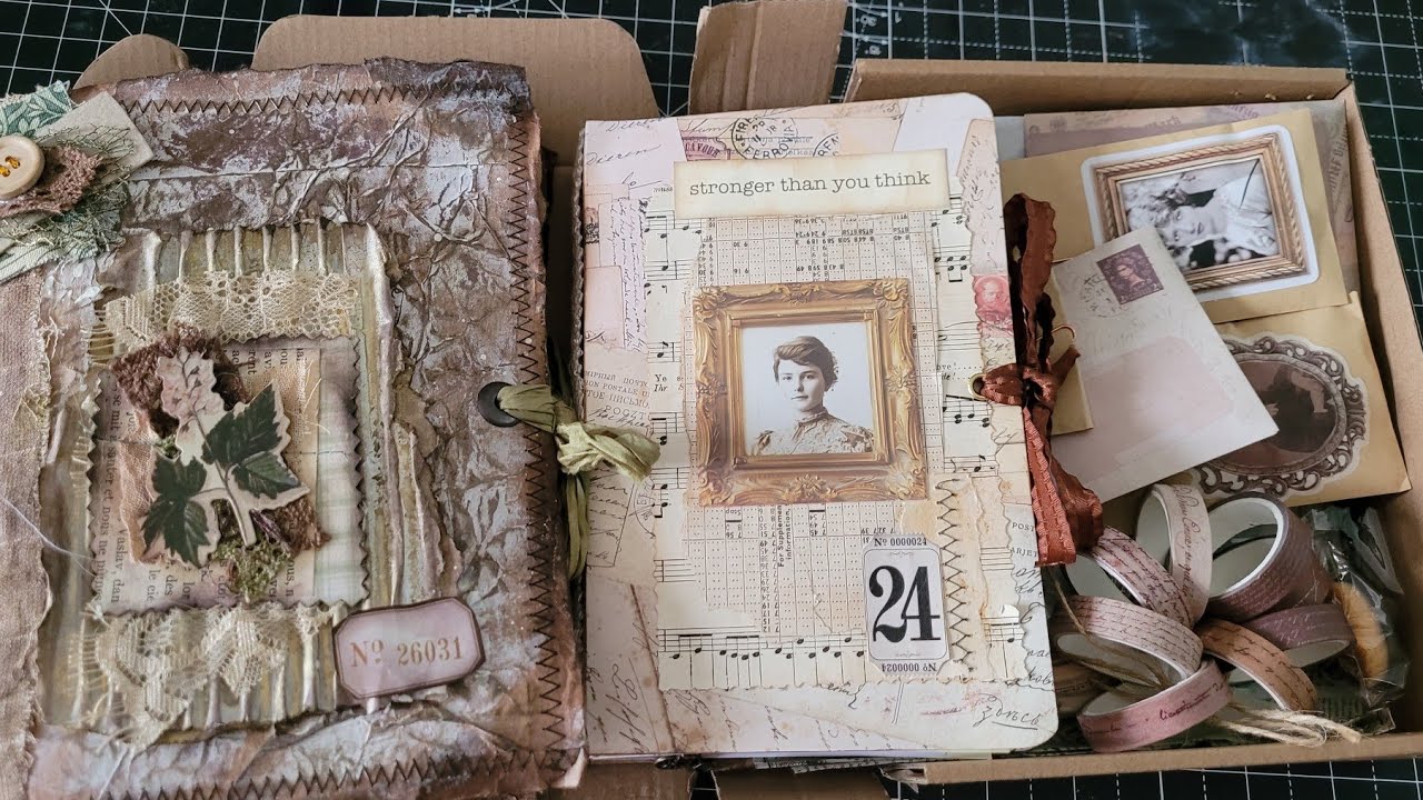Пролистывание страниц дневника Grungy Envelope Journal и набора для ведения дневника A Journal In...