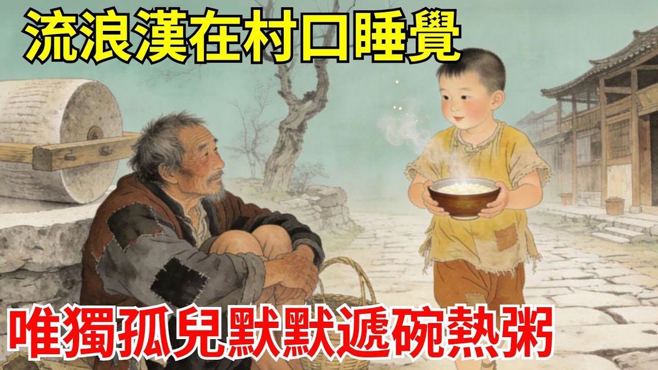 流浪漢在村口睡覺被罵晦氣，唯獨孤兒默默遞碗熱粥。隔年春，十輛馬車停門前：少東家，老太爺臨終留萬貫家產給您！#故事頻道#聽書#民間故事#說書#善有善報#爽文
