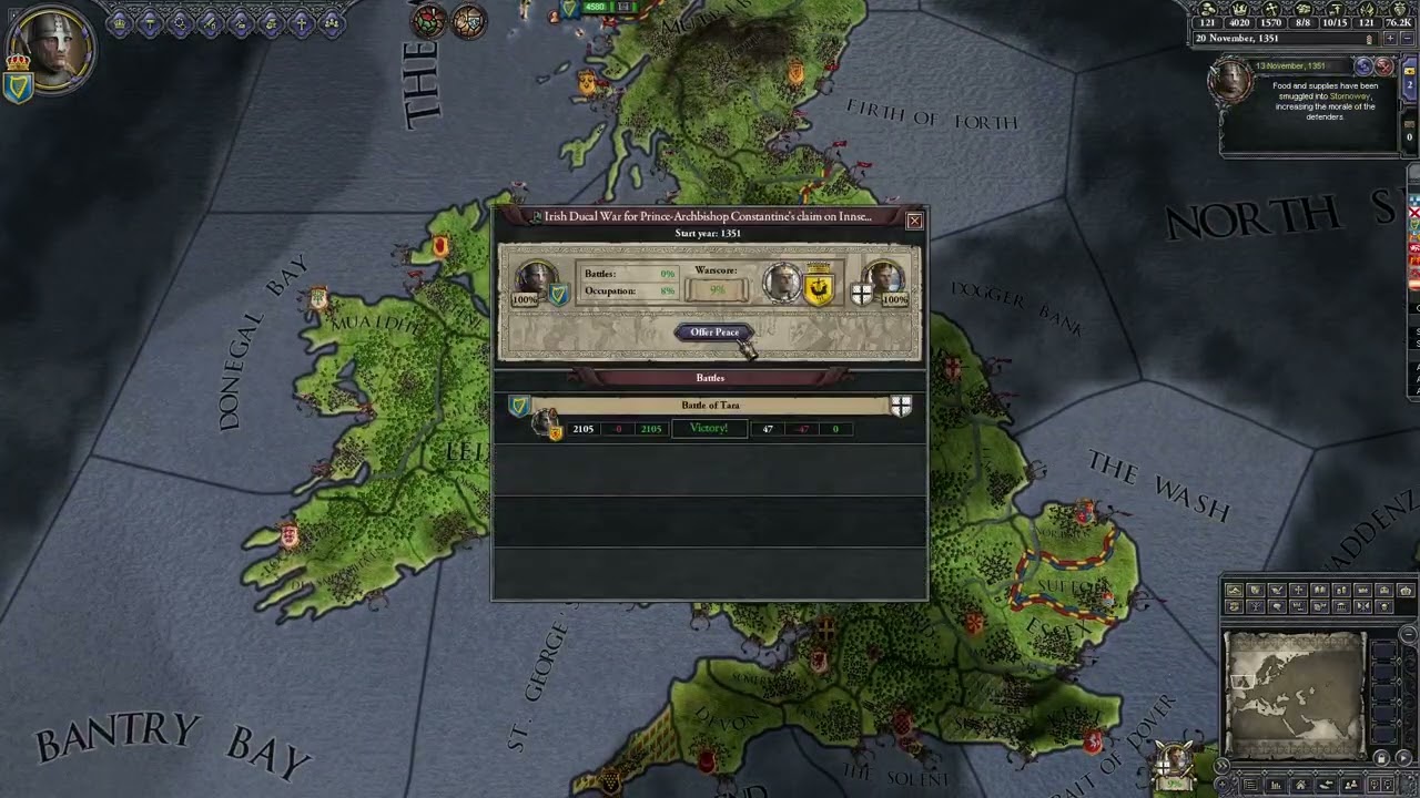 Crusader Kings II playthrough 31 War for Innese Gall, War with the English Revolt