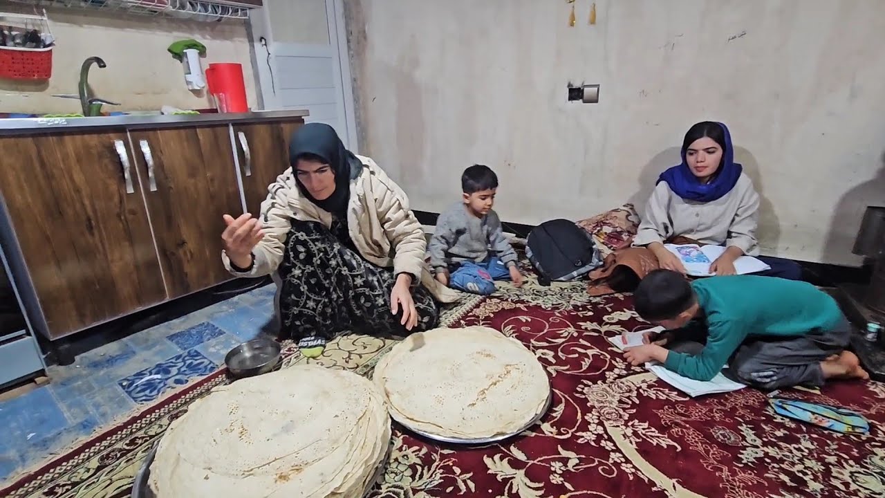 Baking bread in nature: rural life