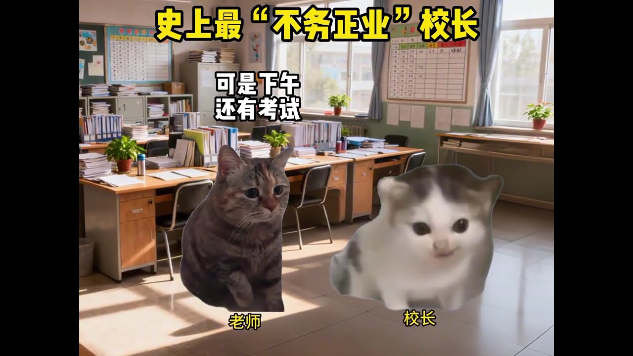 猫memeの欢乐时光-这么不务正业的校长 你遇到了你会怎么办 #猫meme  #猫meme小剧场 #猫meme剧场 #内容过于真实 #搞笑