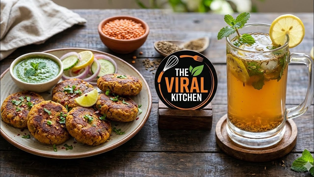 Weightloss recipe! High-Protein Masoor Dal kebab & Detox drink 🥤#theviralkitchen #youtube #live 