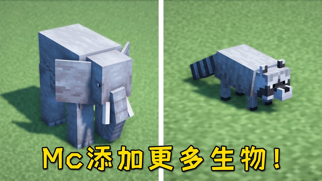 Minecraft：添加各種現實中的生物？小浣熊還會伸手討食物！超可愛【小包小包】