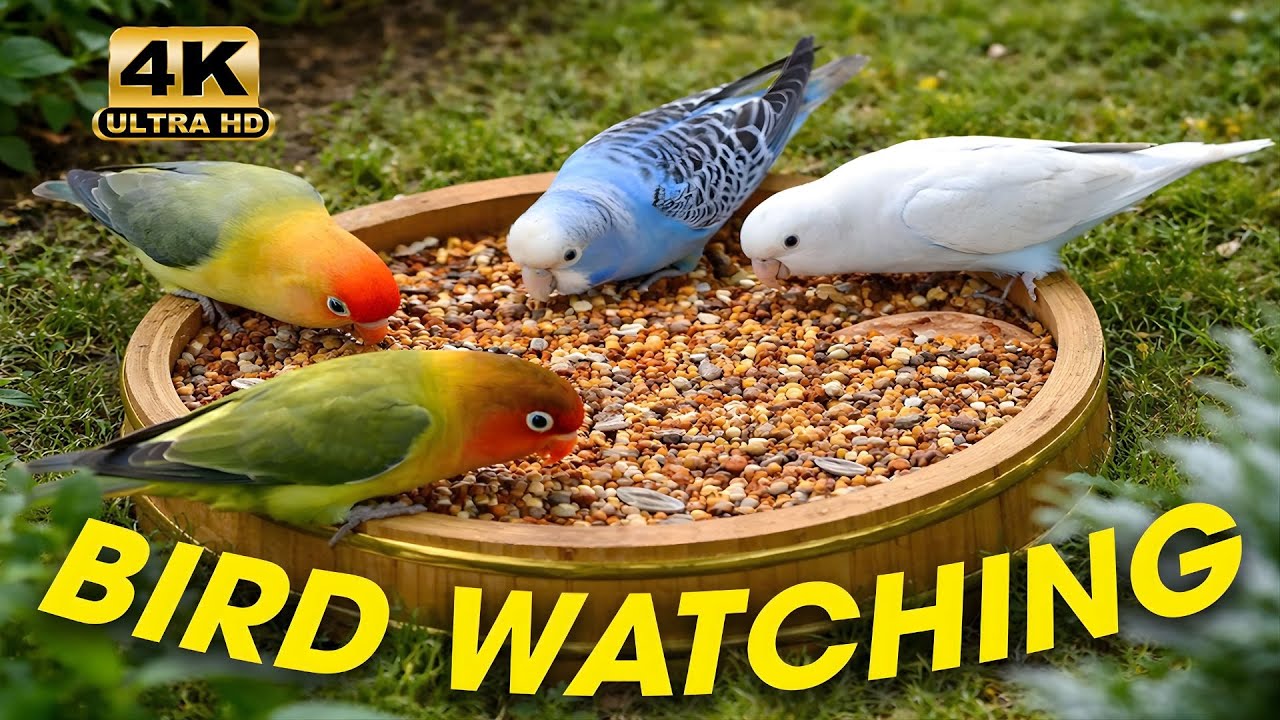 24H Cat TV 🐾 Bird Watching with Real Birds | Relaxing Nature Sounds #Cattv24hours #Birdwatching4k
