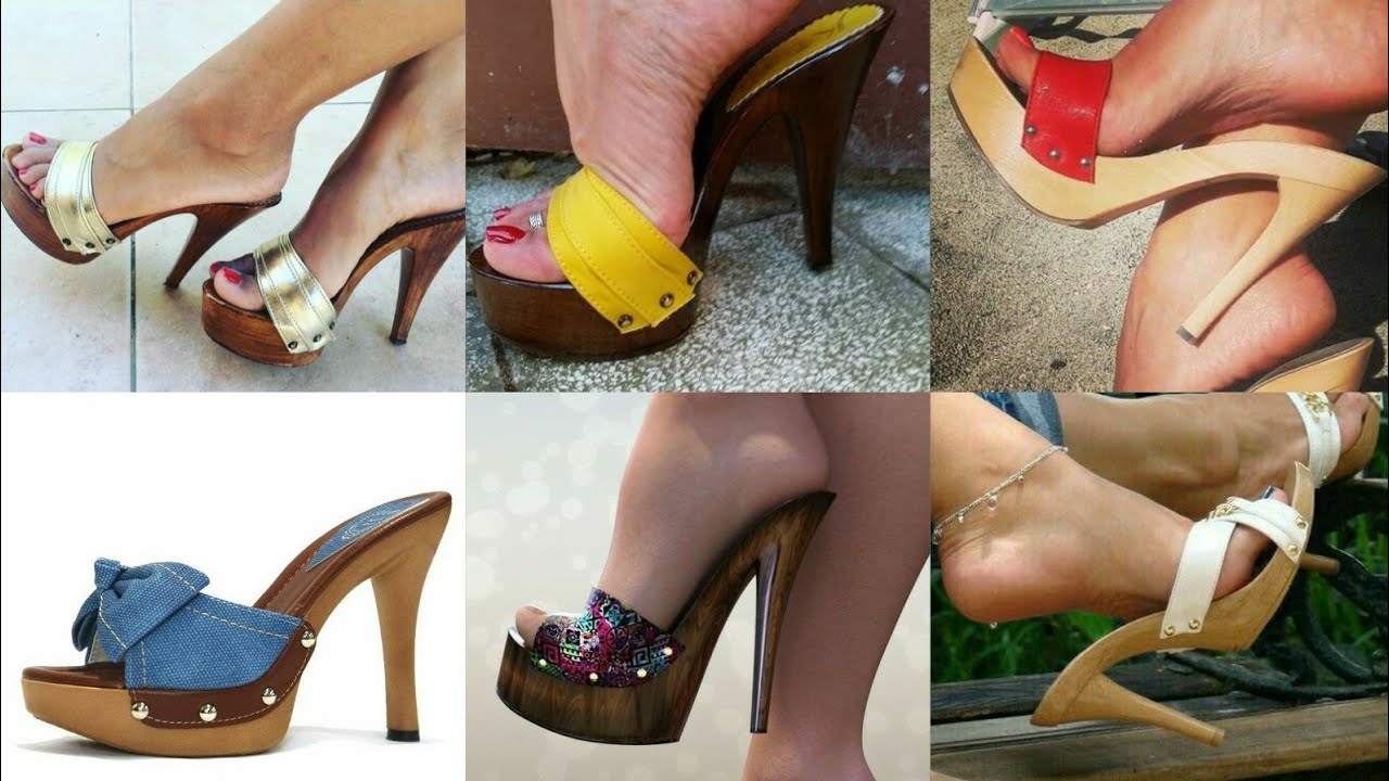 latest wooden heel clogs for women and girls