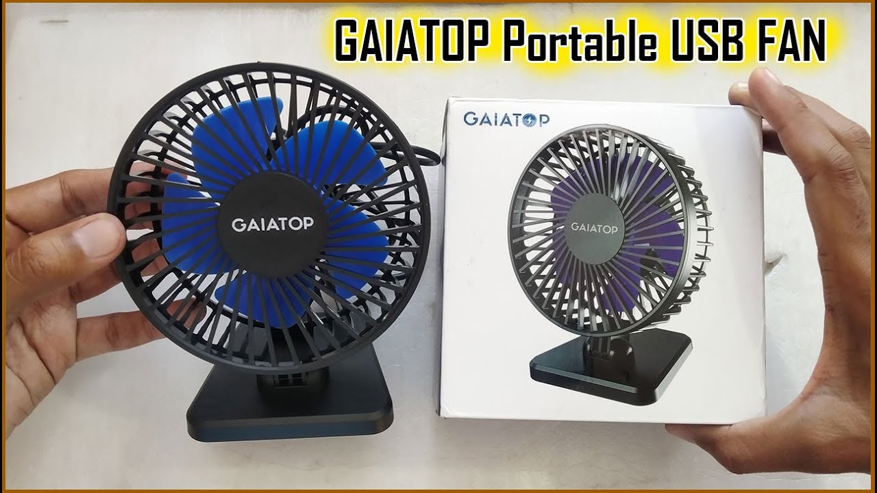 Gaiatop USB Desk Fan, Portable Quiet 3 speed Personal Fan Unboxing
