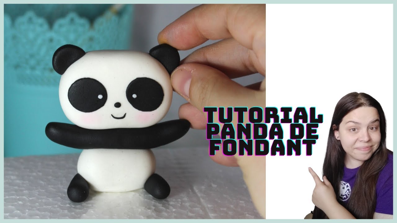 🐼 How to make a fondant PANDA BEAR in 6 min -Como hacer un OSO PANDA de fondant en 6 min TUTORIAL!