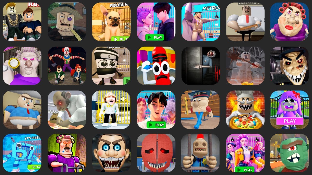 SAJA BOYS PRISON, ESCAPE PAPA PIZZA'S PIZZERIA!, MR FUNNY'S TOYSHOP!, ESCAPE CARNIVAL OF TERROR.....