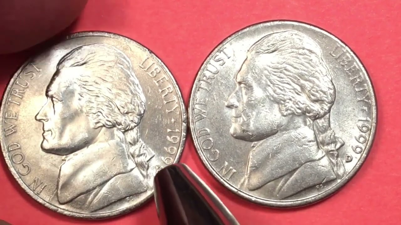 1999 US Nickels - 5 Cents United States Coins