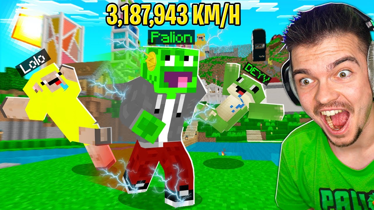 MINECRAFT ale PRĘDKOŚĆ ZWIĘKSZA SIĘ co 1 MINUTĘ! (Biegam 3,187,943 KM/H)