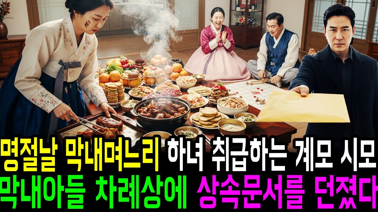 명절 계모 시어머니가 막내며느리 하녀 취급하자 막내아들이 차례상에 숨겨둔 유언장을 던졌다