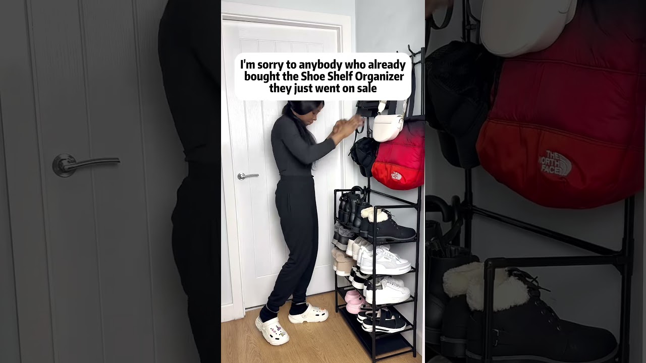 Keep Your Shoes Organized with This Space-Saving Shoe Rack #shoerack #shoeorganizer