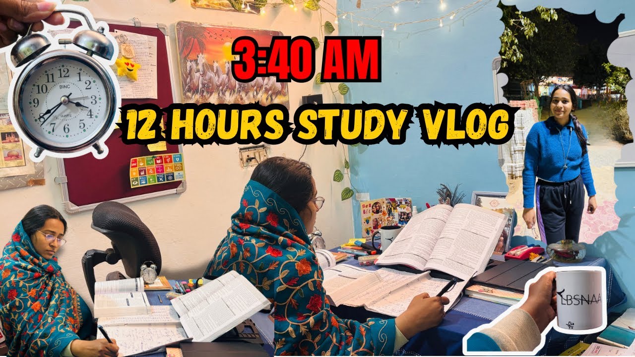 I Woke Up At 3:40 A.M. For UPSC Preparation🥲| 12 Hrs+ UPSC Study Vlog