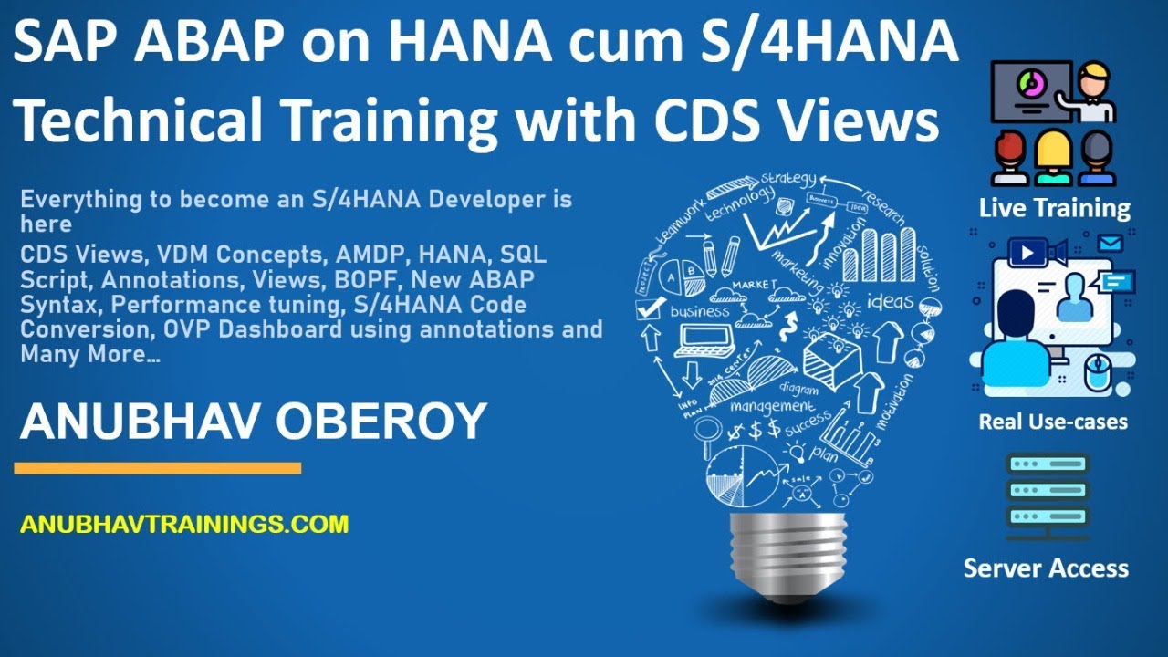 S4 HANA Developer Course | S4HANA Technical Training | ABAP on HANA | contact@anubhavtrainings.com