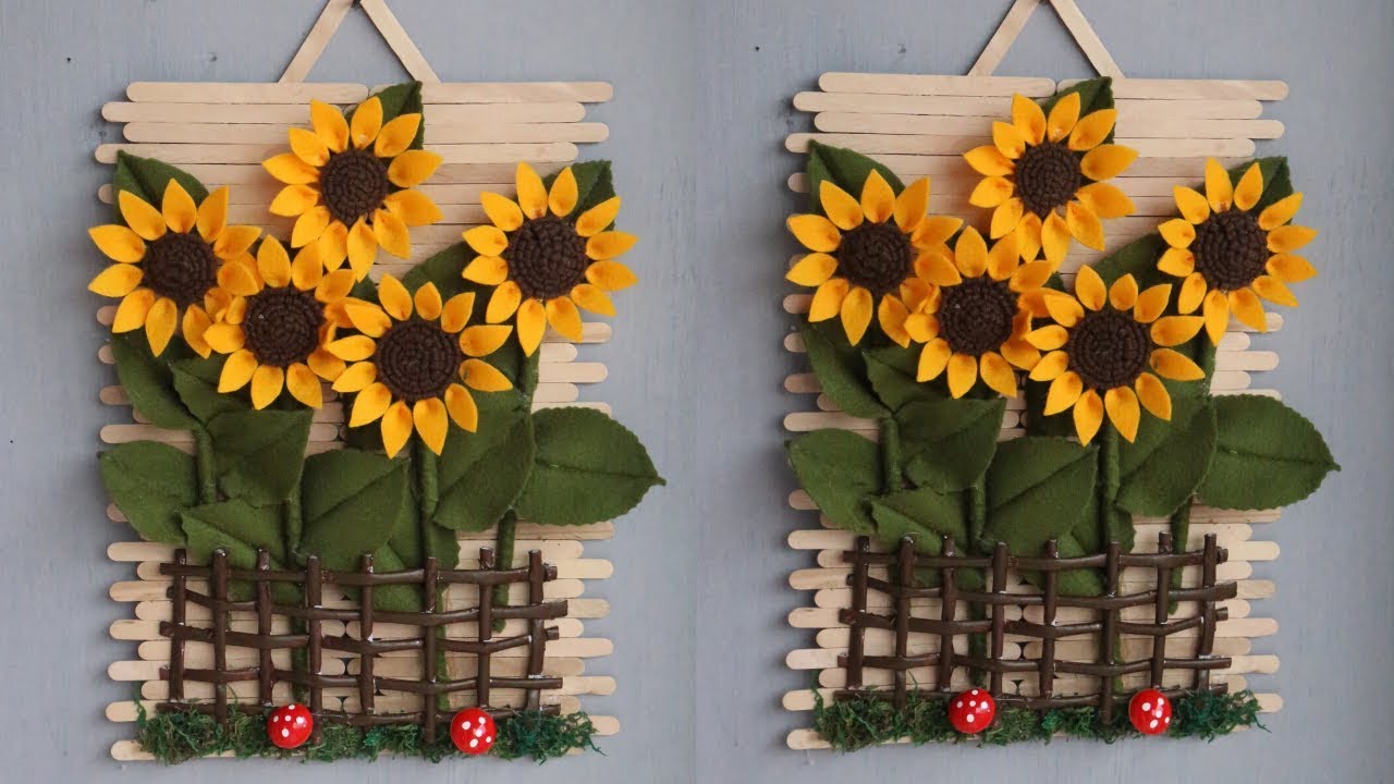 DIY HOME DECORATING IDEAS | popsicle stick crafts ideas | hiasan dinding dari stik es krim