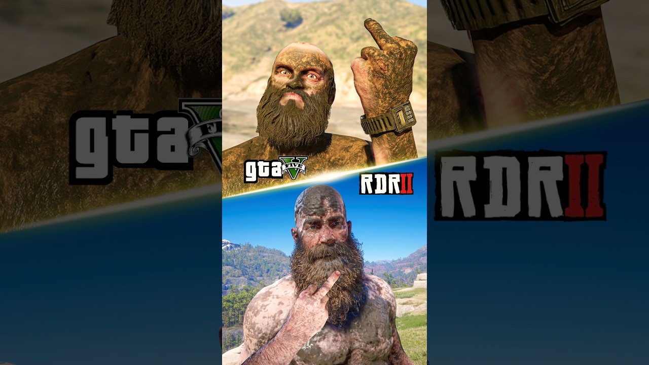 GTA 5 vs RDR2: Mud Physics & Character Dirt Test! 💩🧍