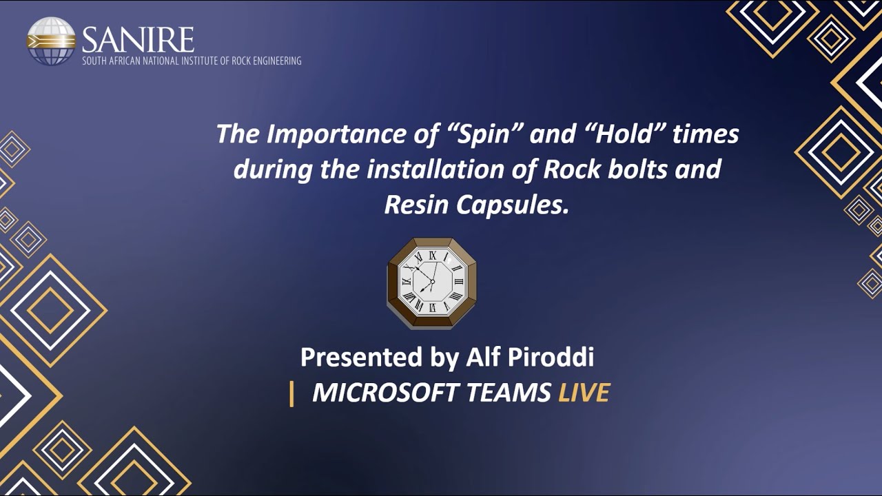 The importance of “Spin” and “Hold” times during the installation of rock bolts and resin capsules